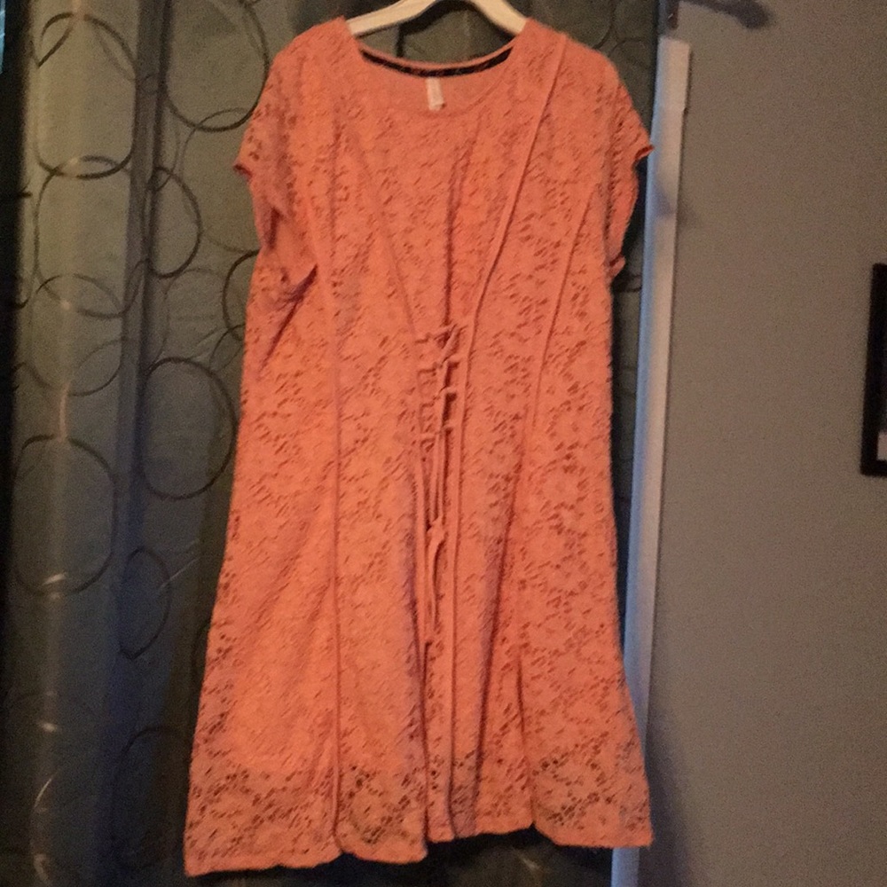 Lace peach colored dress